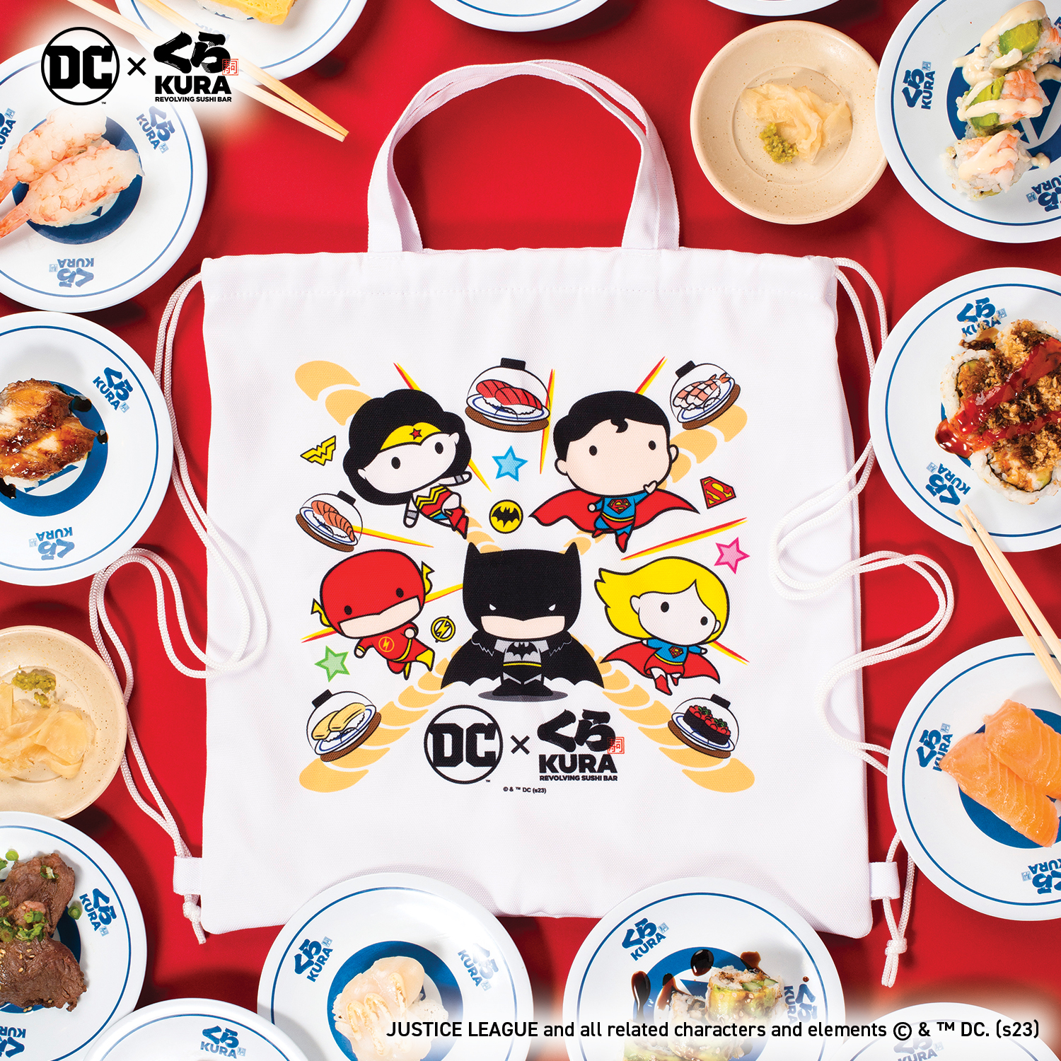 Photo by Emily J. Davis_DC x Kura Sushi Bikkura Pon Prize Collection_Tote Backpack_2