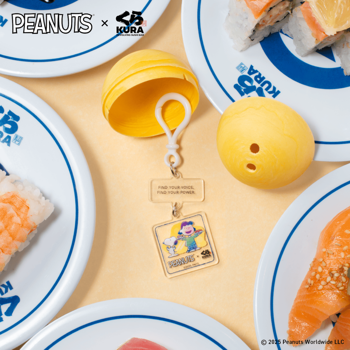 Peanuts x Kura Sushi Bikkura Pon Series 2 Prize Collection_Lucy & Snoopy Acrylic Charm