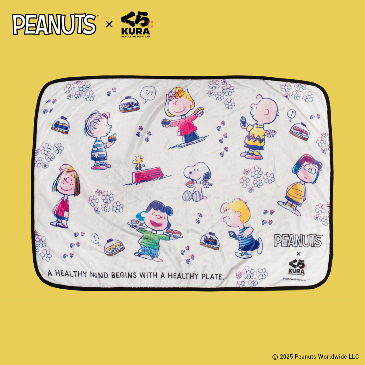Peanuts x Kura Sushi Snuggle Blanket_1